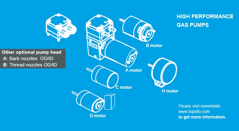 12V 24V Micro Vacuum and Air Diaphragm Pump (DC Brush motor)