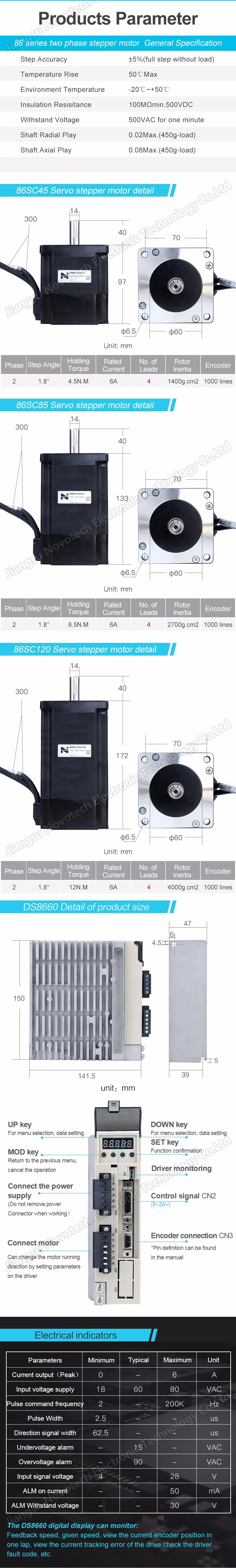 Hybrid Stepper Motor/High Speed Stepper Motor/Easy Servo Motor/Servo Stepper Motor/Step Motor with Driver/Drive/Controller/Control Display/Stepper Driver